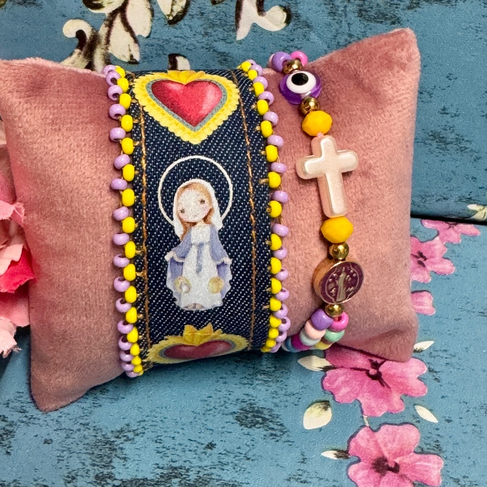 Virgen Milagrosa Cartoon Set Bracelet